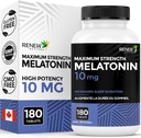 Renew Actives Melonatin 10mg per Serving - Promotes a Deeper, Longer & Ideal for Sleep Management, Jet Lag & to Reset Your Sleep Cycle - Made in Canada - 180 Tablets