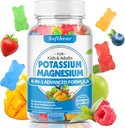 S0Tbear Potasium Gummies untuk Orang Dewasa Tinggi Potassium Magnesium Tambahan dengan Vitamin B6 CoQ10 untuk Krisis Kaki & Otot Kesehatan Sugar- Vegan Bebas Mencampur Fruit Flavor 60 Gummi