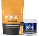 Hidration & Performance Bundle: 150g Micronized Creatine Monohydrate & Hydrashot Orange Electrolite Hydration Poader (15 Servis) - Sugar- Bebas, Vegan, dan Sempurna untuk Endurance & Pemulihan