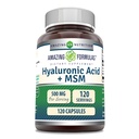 Amazing Formulas Hyaluronic Acid & MSM Suplemen 124; 500 Mg 124; 120 Capsules 14; Non-GMO Acid 124; Gluten- Free 124; Made in USA