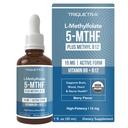 L Methyl Foil 15mg Plus Metil B12 Cofactor - Organic Berry Flavor, Potacy Liquid Aktif 5- MTHF Form - Methylation, Cognition - Bioactive Forms Vitamin B9 & B12 (1oz)