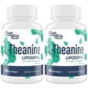 Lipomal L- Theanine 500mg, Kompleks with GABA 200mg & Magnesium 100mg, Tambahan Suplemen Kekuatan untuk Tenang, Relax & Fokus, Gluten Bebas - 120 Capsules