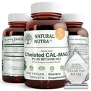 Natural Nutra Cherium Magnesium 1000 / 500 mg Suplemen Plus Betaine HCL - Chlated Cal Mag Inprove Bone Density, Pasokan Otot, Teeth, Kardiovaskular & Nerve Kesehatan, 250 Degan Tablet