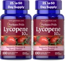 Lycopene Puritan 's Pride, Tambahan untuk Prostate and Heart Health Suftgels * 10 Mg Softgels, 100 Cacah (Paket 2)
