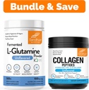 Serbuk L-Glutamine 100 Hamba, 500g, 17.6 Oz., Ukuran Besar, 3 Bulan & Collagen Peptides Powder; Pasokan Otot, Kesehatan Gut, Kulit Muda, Rambut, Rambut