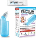 Nasopure Nasal Wash, Little Squirt Kit, "The Niser Neti Pot" Sinus Wash Kit, Comfortable Nasal Rinse 4 Oz Bottle & 20 Garam Paket (3.75 Gr Masing-masing), Nasal Conbuble, Cold, Allergy, Nasal Irrigation
