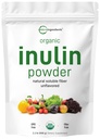 Mikro Ingredients Organic Inulin FOS Fiber Powder, 2.2 lb 124; Quick Water- Soluble Prebiotic untuk Intestinal & Colon Health 124; Natural Fiber for Smoothies & Minuman 124; Vegan Friendly