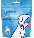 Protexin Daily Care Gut + Skin & Coat 124; 60 Dog Chews, Salmon dan Sweet Potato Flavor Dog Supplemen 124; Propoles for Dogs, Dog Postales