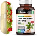 BIO KRAUTER Korea Ginseng Kapsul - 1600 mg Kekuatan - 100 Count - Korea Panax Ginseng Suplemen - Vegan Imune