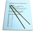 Colloidal Silver Generator Wire Dijamin 99,99% Pure - Set dari (2) 4 "Electrode Rods 12- Gauge (0.08 in. / 2.06 mm) dengan Sertifikat Kompliance / Lengkap Analisis Kimia dari Komposisi Alloy