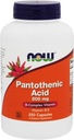 Sekarang Makanan Pantothenic Acid, 250 caps / 500 mg (Paket 2)