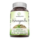 Amazing India Natural Ashwagandha 124; 500 Mg Per Serving 12.4; Veggie Capsules 14; Non-GMO 124; Gluten Free 124; Dibuat di USA (250)