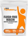 BulkSuplements.com Flush Free Niacin Powder - sebagai Inositol Hexanicinate, Vitamin B3 Suplemen, Niacin 500mg Flush Free - Gluten Free, 500mg per Serving, 100g (3.5 oz) (Paket 1)