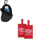 Neoprene Asthma Inhaler Holder Black dan 2 Pack Medical Supplies Inside Tag Bundle