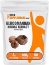 BulkSuppliments.com Glucomannan Powder - dari Kojac Root Extraction Powder, Suplemen Glukoma - bebas Gluten, 2g per Serving, 100g (3.5 oz) (Paket 1)