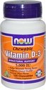 Sekarang Foods Vitamin D-3, 5000 IU, Mint rasa 120 Chewables