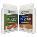 Vision Defender A.M.D. Plus & BP Eye Care Bundle - Advanced Eye Suplemen dengan AREDS2 (Lutein, Luxanthin, Vitamin C & E, Copper, Zinc), plus Meso-Sxanthin, Bilberry, Pine Bark. Dibuat di Inggris