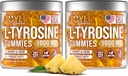 2 Paket - JOYLILL-Tyrosine Gummies - Sugar- Free Vegan Community Suplement & Mood Dukungan untuk Anak-anak & Dewasa - 500mg Per Gummy - Tidur Gummies untuk Memori, Energi & Wellness - 60 Pcs per Pack