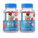 Lifeable Sugar Free Vitamin B12 Kids + Preciotic Fiber Kids, Gummies Bundle - Great Tasting, Vitamin Suplemen, Gluten Free, GMO Gratis, Gummy Chewable