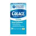 Colace Clear Stool Softtener Soft Gel Capsules Constipation Relief 50mg Docucate Sodium Doctor Rekomendaded 28ct