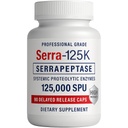 Serra-125k Ekstra Kekuatan Serrapepse 125.000 SPU, 90 Vegan Capsules, Delayed Rilis, Enzymes Sysemic, Pasokan Sehat Sinuses dan Healthy Immune System, Non-GMO dan All- Natural