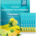Electrolytes Powder Packet, 30 Sticks Hydration Packet Sugar Free, Electrolite Drink Porx Electrolyte Electrolite Packet for Rapid Hydration, 0 Sugar & 0 Calorie, Leonade Flavor