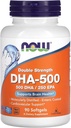 Sekarang Suplemen Makanan, DHA-500 dengan 250 EPA, Molekularly Distilled, Menyediakan Kesehatan Otak *, 90 Softgels