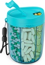 PULIV Large Pill Bottle Organizer, Advanization Organizer Tambahan 6 Berbagai Vitamin, Kotak Pil Kasus dengan Anti- Mixing & Wide Design Pembukaan, Mudah Mengambil Meds dan 20 Pcs Stick-on Label, Biru