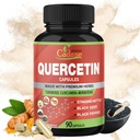 Kalane Cadane Quercetin Extract Capsules, 90kapsul, 3 Bulan Supply dengan Quercetin, Turmeric Curcumin, Berberine, Nettle, Powder Benih Hitam, Black Pepper.