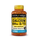 MASON NATURAL Cepat Absorpsi Kalsium dengan Vitamin D3 - Strengthens Fungsi Otot, Mendukung Healthy Bones dan Overall Health, 60 Softgels