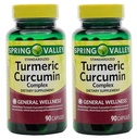 Spring Valley Stndr Turmeric Curcumin Kompleks Dieter Kapsul, 500 mg, 90 Count Bottle, 2 Pack