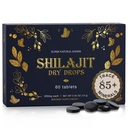 Pure Shilajit Resin Dry Drops - Potency High, Grade A, 100% Pure with Fulvic Acid & 85 + Trace Mineces for Better Energy Metabolism & Imune Dukung 124; 60 Easy- to Take Tablets for Men & Women