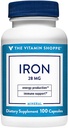 The Vitamin Shoppe Iron 28G, Well Absorbed Forms of Iron, Supports Ammune Health & Energy Production, EsceMineral, Once Daily (100 Kapsul)