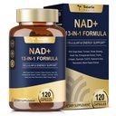 Totaria NAD Suplemen Perempuan Pria dengan nikotinamide riboside resveratrol, Quercetin, Betaine Boost NAD + Tingkat NAD Plus Tambahan untuk Anti Aging, Energi, Imune, Fokus 120 Kapsul
