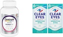 Sentrum Minis Silver Women 's Multivitamin for Women 50 Plus, Multimineral Suplemen dengan Vitamin D3, B Vitamin, Ingredians Non-GMO, Pendukung Memori dan Kelainan di Dewasa Lama - 280 Ct & Clear Mata, Sensitive Eyes, Eye Drops, 0.5 Oz, 2 Pack