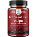 Red Yeast Rice dengan Suplemen CoQ10 - Advanced Healthy Heart & Healthy Cholesterol Levels Formula untuk Pria & Women - Extra Power Capsule dengan Red Yeast Rice 1200 mg Capsules dengan CoQ1060 Count