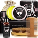 Hadiah ABUDICS untuk Pria, Beard Kit, Beard Grooming Kit w / Beard Oil Beard Beard Beard Brush Beard Gunting Beard, Gifts for Dad Suami Nya Pacar