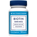 The Vitamin Shoppe Biotin 50000MCG, Nutrient Metabolism Dukung for Healthy Vibrant Hair, Healthy Skin & Strong Nails, Energy Production (120 Capsules)