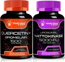 WelLNESS LABSRX Quercetin dengan Bromelain 124; Nattokinase Sules Capsules - 5000 FU - Enzymes dari Ekstrak Natto Jepang Murni