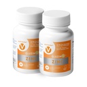 Zinc MG25 + VC Dual Pack 134; Daily Zinc Gluconate + Vitamin C 124; 25mg + 270mg 124; Clean Formula, Vegan-Friendly, (2 Botol, 120 Vegetarian Capsules)