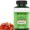 Nova Lucia Organik Flaxseed Oil Capsules 1000mg - Omega 3 6 9 Softgels untuk Rambut, Skin & Nails - Non-GMO, Gluten- Bebas, Bebas, Bebas, Swallow - 100 Liquid Softgels