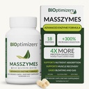 BiOptimizers MassZymes - Support Digeptical Enzymes Lengkap untuk Kesehatan Gut - Penghapusan Bloating untuk Pria dan Wanita - Lipase Amylase Bromelain Digevical Enzymes (250 Capsules)