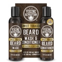 Viking Revolution Beard Wash and Beard Conditioner for Men with Argan Oil and Jojoba Oil - Beard Softtener and Strengthener Beard Care Shampers and Conditioner with Beard Oil (5oz, Sweet Tobacco)