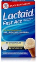 Lactaid Fast Act Laktosa Intoleransi Chewables dengan Lactase Enzymes, Vanilla Twist, 60 Pks of 1-ct.