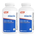 Rugby Niavin 500mg - Tambahan Vitamin B3 untuk Pria dan Wanita - 1.000 Tablet (2- Pack)