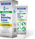 Globe Pain Relifeing Cream Plus 4% Lidocaine, Maximum Stringing Nucher Relief, Fast Acting Topical Therapy for Muscle Aches, Joint Paches, Backache, Neck Pain, Soreness, Spasms & Spasms, Unscented, 3oz