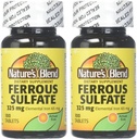 Nature 's Blend Iron Ferrous Sulfate 325mg BPK, Assorted, Tablet, 100 Count, Pack of 2