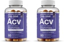 Elemen Escally Zero- Sugar ACV Apple Cider Vinegar Gummies dari "The Mother" - Affy- Soured, Vegan ACV Gummies dengan Chromium 60 Count (2- Pack)