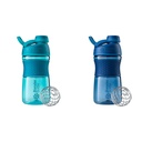 BlenderBottle 20- Ounce SportMixer Protein Botol Shaker dengan BlenderBall Wire Whiek, Navy dan Teal