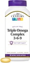 Abad ke-21 Vitamin Entiic Coated Triple Omega Kompleks 3-6-9, Reflux Bebas 90 Softgels, MTC22874X5